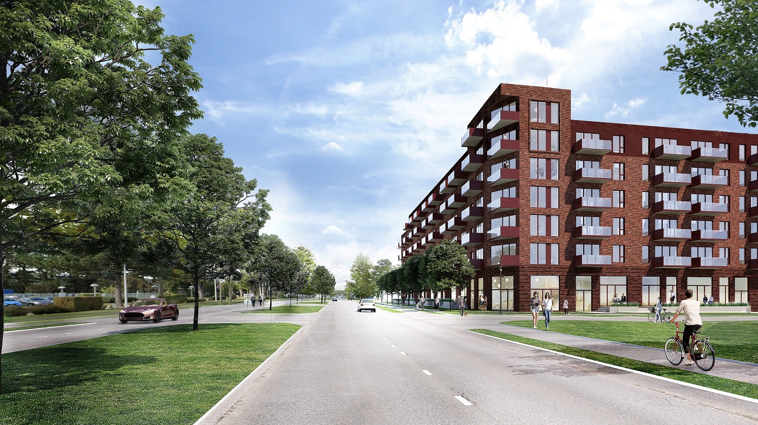 Ejendomsprojektet, Koncenton Glostrup Smedeland, set fra vejen